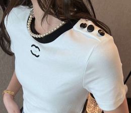 Womens T Shirt Designer For Shirts With Letter And Dot Fashion tshirt Embroidered Summer Sleeved Tops Tee Woman2024