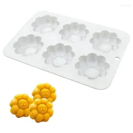 Baking Moulds 6 Cavities Lion Shape Silicone Cake Mould Small Flower Fondant Moulds Handmade Chocolate Biscuit Decoration For