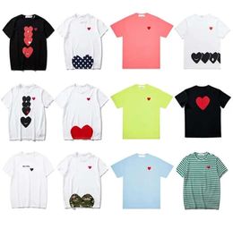 2024 Play Fashion Mens T-Shirts designer red heart shirt casual Tshirt cotton embroidery short sleeve summer T-shirt 1144ess