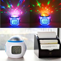 Colourful Music Starry Star Sky Projection projector with Alarm Clock Calendar Thermometer Christmas8755181