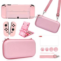 Bags 10 in 1 Storage Bag Pink Sakura Travel Carry Case for Nintendo Switch Oled Accessories Kit Switch Console Protective Shell Cover