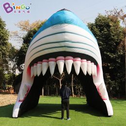 wholesale 6x4.5x4.5mH (20x15x15ft) Original design display inflatable shark head tunnel air blown ocean animal tent for party event entrance decoration toys sports