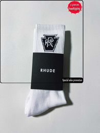 Rhude Socks Men Socks Calcetines Women Designer Luxury High Quality Pure Cotton Comfort Brand Representative Deodorization Absorb Sweat Let in Air Stockings Aw7j