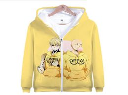 One Punch Man Zipper Jacket Saitama Oppai 3D Hoodie Anime Cosplay Costume School Uniforms Mens Hoodies Sweatshirts Streetwear8364291