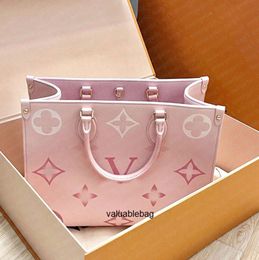 Luxury Women Fashion Shopping Bags Printed Handbags Designer High Quality Tote Flower Embossed Pink Classic Shoulder Bag Clutch Ladies332