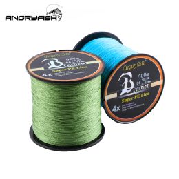 Lines Angryfish 500m 4 Strands Braided Fishing Line 5 Colors Super PE Line Strong Strength