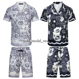 Men Shirts Designer T Shirt Set Print Hawaii Floral Casual Shirt and Short Loose Silk Shirt Tees Womens Mens Tshirt Sandy Beach Shorts Summer Shirt 161