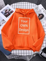 Your OWN Design Brand Picture Custom Men Women DIY Hoodies Casual Oversize Sweatshirt 13 Colours Shoulder Drop Style Clothes 240220