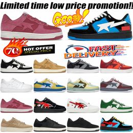 2024 Designer Sta Casual Shoes SK8 Low Patent Leather Shark Black White Blue Pink Grey Orange ABC Camo Outdoor Men Women Sports Sneakers Trainers Size 36-45