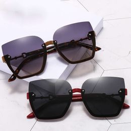 sunglasses Women's High-definition Polarised Tide Half Frame Cut Edge Sunglasses, Internet Famous, Driving Sunshade Eyes