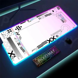 Pads Large RGB Gamer Mousepad Printing Collection Mouse Mat Gaming Mousepads LED Keyboard Mats Luminous Desk Pads Mouse Pad For PC