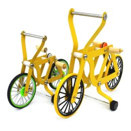 Toys Bird Toy Intelligence Training Props Yellow Bicycle Toy Parrot Educational Table Top Trick Prop Toys for Parakeet Bird Supplies