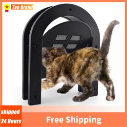 Cages Pet Cat Dog Door Screen Safe Lockable Magnetic Screen Outdoor Window Gate House Enter Freely ABS Plastic Pet Door Accessories