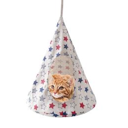 Mats 1PC Conical Cat Hammock Removable Pet Tent Cat House Bed Kitten Nest Soft Washable Hanging House Pet Sleeping Bag Pet Supplies
