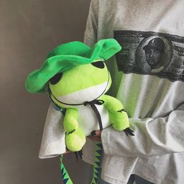 Children Schoolbag Bags Anime Plush Backpack Travel Frog Cute Stuffed Animal Toy Doll For Girls Youth Birthday Gifts Matching 240223