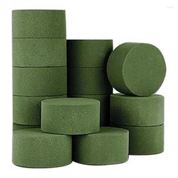 Decorative Flowers 15Pcs Round Green Floral Foam DIY Tray Artificial For Wedding Party Decorations