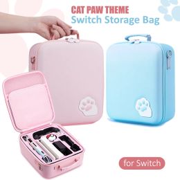 Bags New Cat Paw Storage Bag for Nintendo Switch OLED Protective Carrying Case Portable Nintend Switch Game Accessories