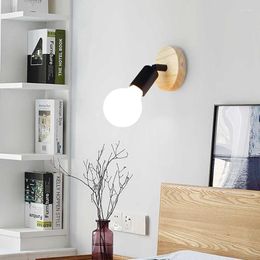 Wall Lamp Modern Japanese Solid Wood Lamps Creative Living Room Bedroom Bedside Balcony Aisle Mirror Headlights