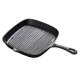 Pans Steak Skillet Square Steak-Frying Induction Cooker Uncoated Non-stick Iron Cast Pot