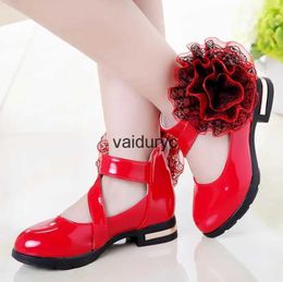 Flat Shoes Kids Shoes Girls High Heel Princess Flower Fashion Ldren Leather Party Dress WeddingH24229