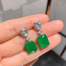 Cluster Rings Brand Genuine Real Jewels Net Red Colourful Palaiba Luxury Emerald Celebrity Earrings Women's Micro Set Imitation Jewellery High