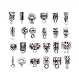 500pcs Antique Charm Bail Beads Spacer Beads Pendant Clips Pendants Connectors For Bracelet Necklace Jewelry Making241z