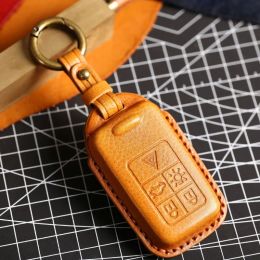 Car Key Case Cover For Volvo XC60 V60 S60 XC70 V40 Leather Keychain Holder Fob Protector Keyring Protective Accessories Shell