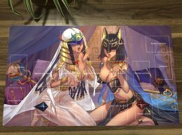 Pads YuGiOh Gravekeeper's Priestess Spiritualist TCG Mat Trading Card Game Mat CCG Playmat Rubber Mouse Pad Desk Play Mat 60x35cm