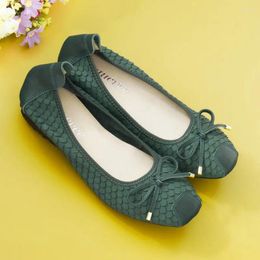 Casual Shoes Genuine Leather Tassel Bow Women's Autumn Pregnant Women Soft Bottom Non-slip Set Foot Foldable Travel Flats