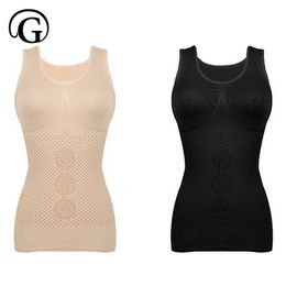 Women Body Shaper Infared Magnetic Corset Slimming Waist Spandex Belly Trimmer Tops 240220