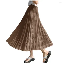 Skirts 2024 Spring Summer Women High Waist Slim Long Skirt Quality Fashion Desingn Double-sided Mesh Tulle Pleated