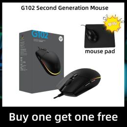 Mice Suitable For G102 Second Generation Mouse Internet Bar RGB Gaming Mouse Business Office Wired Mouse Computer Peripherals