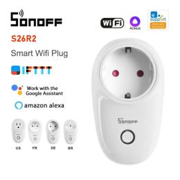 Control SONOFF S26 WiFi Smart Plug Socket EUFR/US/BR/DE Timer Wall Power Socket Support Alexa Google Home Ewelink Alice Smartthings