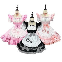 Costumes Black Cute Lolita Cat Maid Dress Costumes Cosplay Cat Girl Maid Dress Suit for Waitress Maid Party Stage Costumes S 5XL