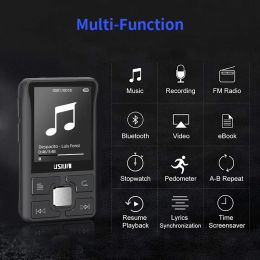 Oyuncu Orijinal Ruizu X55 Clip Sport Bluetooth Mini Mp3 çalar 8GB Walkman Destek FM, Kayıt, E -Kitap, Saat, Pedometre Müzik Çalar