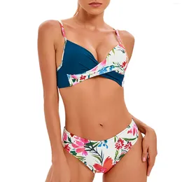 Women's Swimwear Womens Swimsuits Sexy Thong Micro Bikini Print Two Piece Sets Bathing Suit Colour Swim Jacket And Underpants Top Traje De