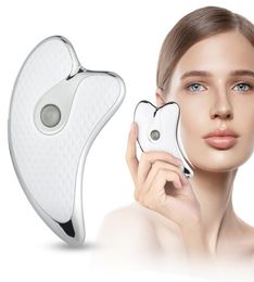 Face Lift Guasha Massager Electric Gua Sha Board Heated Vibrating Massager Red Blue Therapy Scraping Plate Slimming Tools 2205187276481