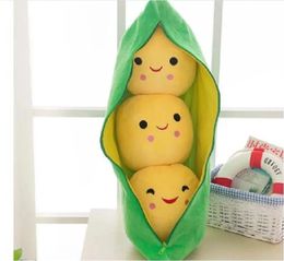 2024 25CM Cute Kids Baby Plush Toy Pea Stuffed Plant Doll Kawaii For Children Boys Girls gift Pea-shaped Pillow Toy