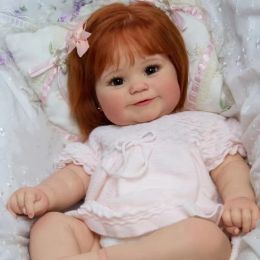 Dolls 45cm Cuddly Maddie Bebe Reborn Girl Full Body Silicone Vinyl With Rooted Hair Soft Touch Feeling Lifelike Newborn Baby Girl