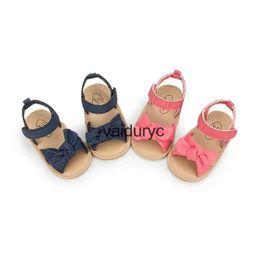 Första vandrare sommar baby sandaler pojke flicka skor solid anti-halk mjuka nyfödda båge klassiska spädbarn cribh24229
