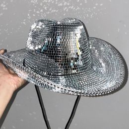 Berets Fashion Sequined Hat Renaissance Reflective Performance Prom Party Cowboy