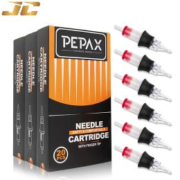 Needles PEPAX 20pcs Cartridge Tattoo Needles RL Disposable Sterilised Tattoo Makeup Needle with Safety Silicone Wrap for Tattoo Machines
