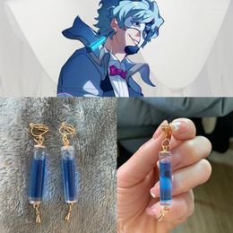 Dangle Earrings Fashion Game Genshin Impact The Dottore Doctor Ear Clip Blue Drop For Women Man Earclip Jewelry