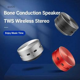 Cell Phone Speakers Bone Conduction Bluetooth Speaker Vibration Stereo Audio Digital TWS Wireless Smallest Speakers Dropshipping Mini Portable MetalL2402