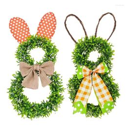 Decorative Flowers Easter Wreath Spring Porch Ornament Sign Party Favor For Backyard Window Entryway Garden Farmhouse Front