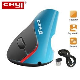 Mice CHUYI 2.4G Wireless Mouse Ergonomic 1600DPI Optical Rechargeable with Pad for PC Laptops Office Gift for Friends