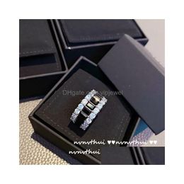 Cluster Rings Luxury Fashion Bling Cubic Zirconia Sier Color Wedding Bands Ring Stackable Engagement Party Eternity For Women Drop D Dhxo7