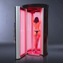 Commercial solarium tanning machine 52 tubes Germany cosmedico lamp full body stand up collagen red light tanning slimming bed 2024