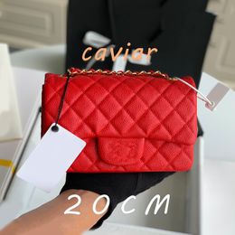 designer handbag luxurys handbags shoulder bag crossbody luxury bags red purse mini Evening Bags 20CM 10A flap Real Leather Two chain colors available chaln Wallets