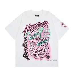 Fashion Hellstar T Shirt Designer T Shirts Graphic Tee Clothing Hipster Washed Fabric Street Graffiti Lettering Foil Print Vintage Black Hellstar Shirt 424